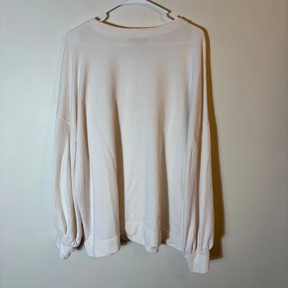 LOFT PLUS Embroidered Eyelet White Sweatshirt Pullover Lightweight‎ Size 24/26